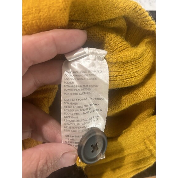 Anthropologie Yellow Margarita Sweater Mock Neck With Buttons Women’s Size XS - Picture 4 of 7